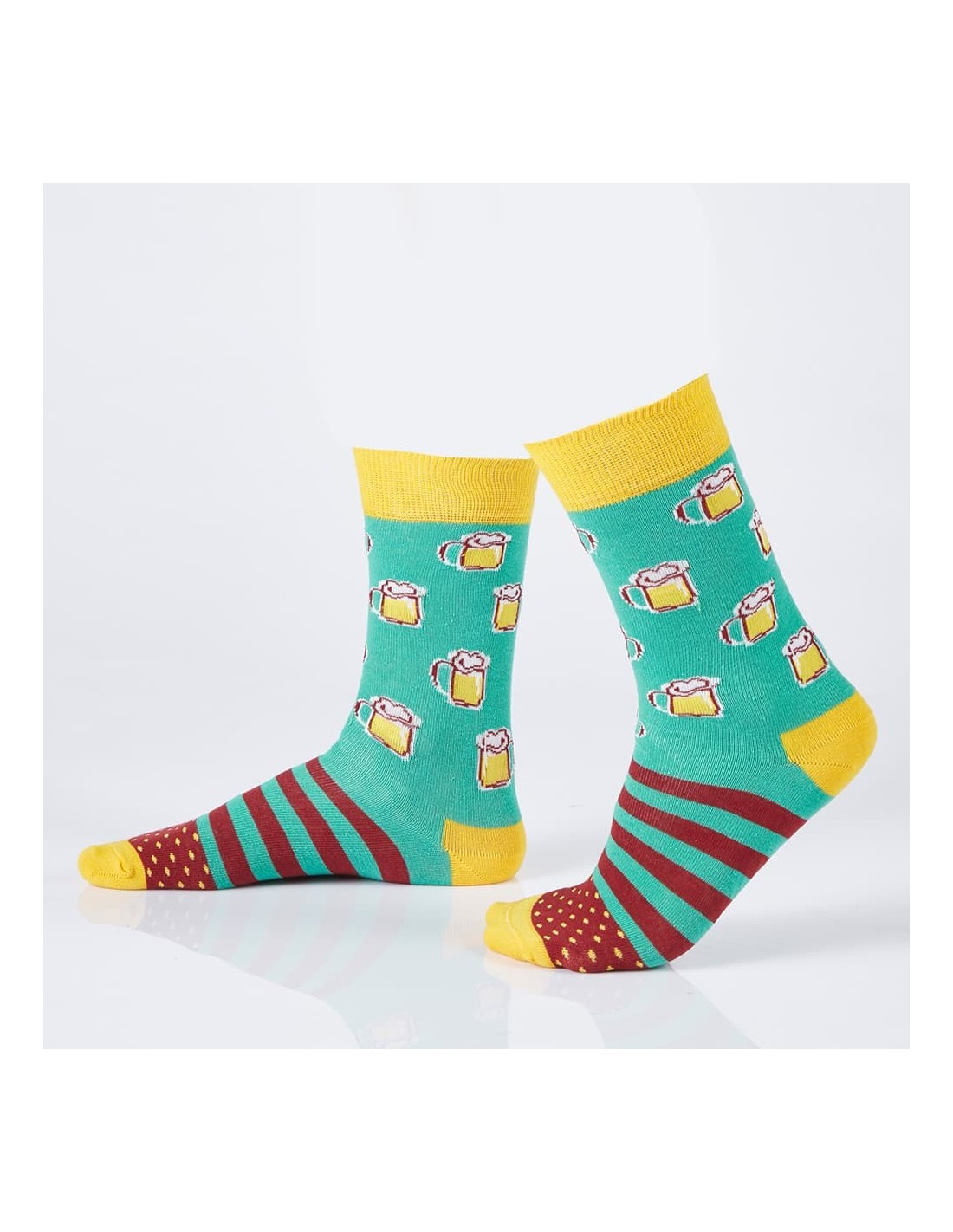 Green men\'s beer mug socks SM18 - Online store - Boutique